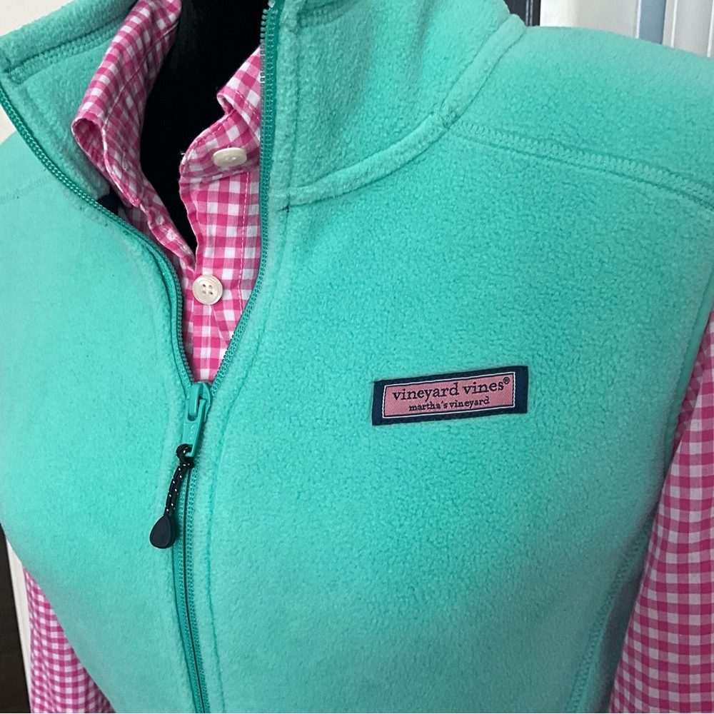 Vineyard Vines Seafoam Green Vest - Size Medium Mint Winter Vest - Picture 4 of 12